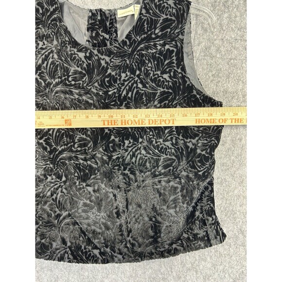 Merona Women Size M Velvet Burnout Blouse Sleeveless Whimsigoth Silk Blend - Picture 8 of 9